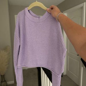 Cropped purple sweater